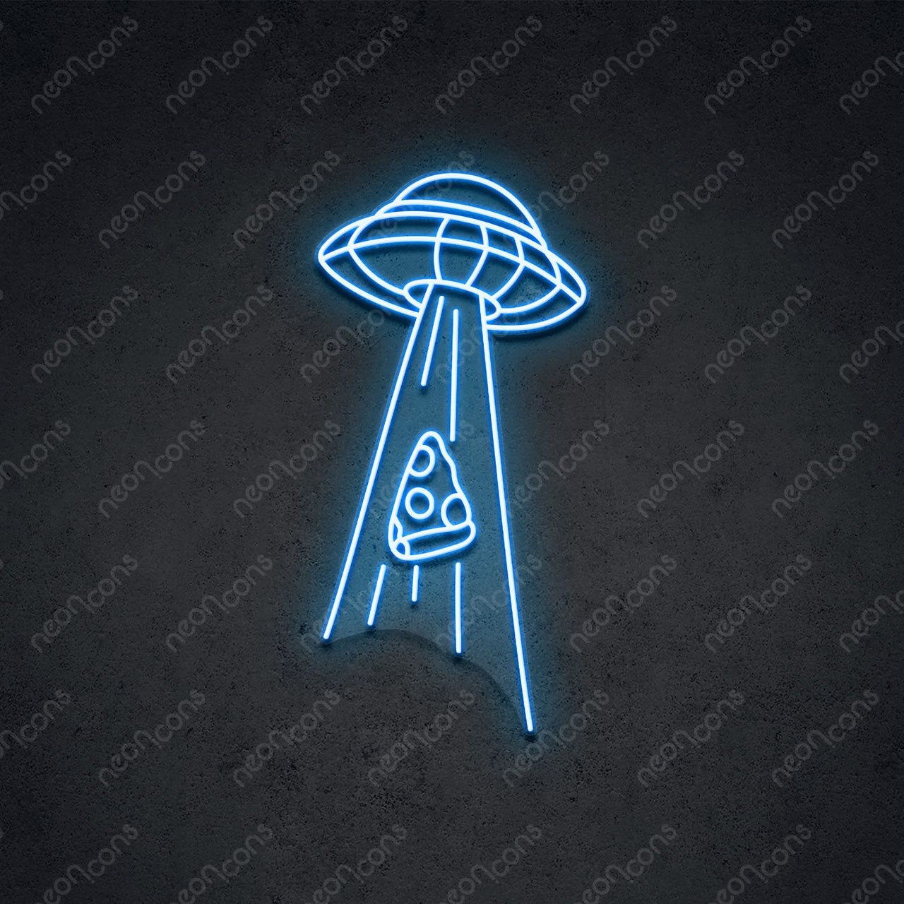 "Abducting Pizza" LED Neon 60cm (2ft) / Ice Blue / LED Neon by Neon Icons