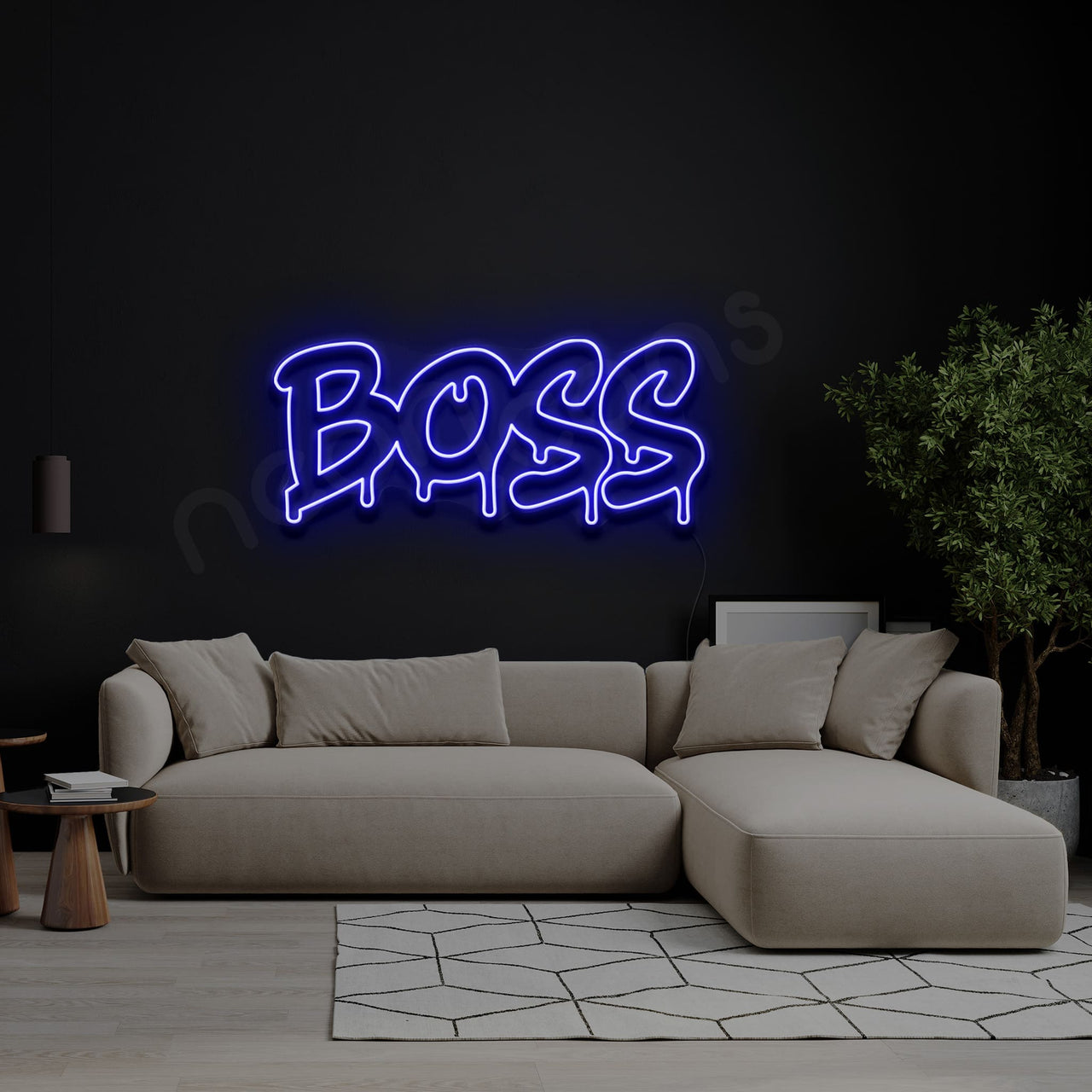 "Boss" Neon Sign 60cm (2ft) / Blue / LED by Neon Icons