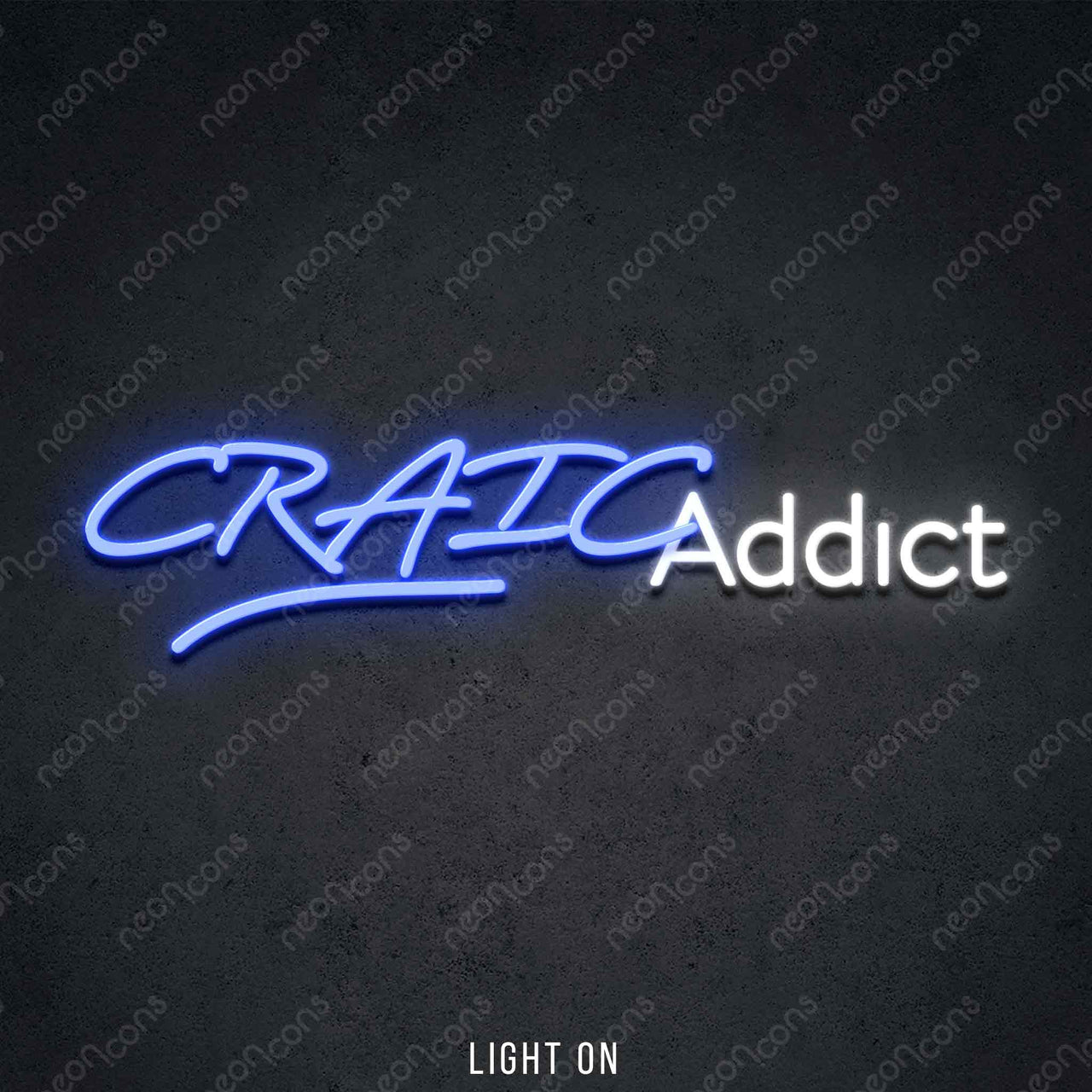 "Craic Addict" LED Neon 45cm (1.5ft) / Blue / LED Neon by Neon Icons