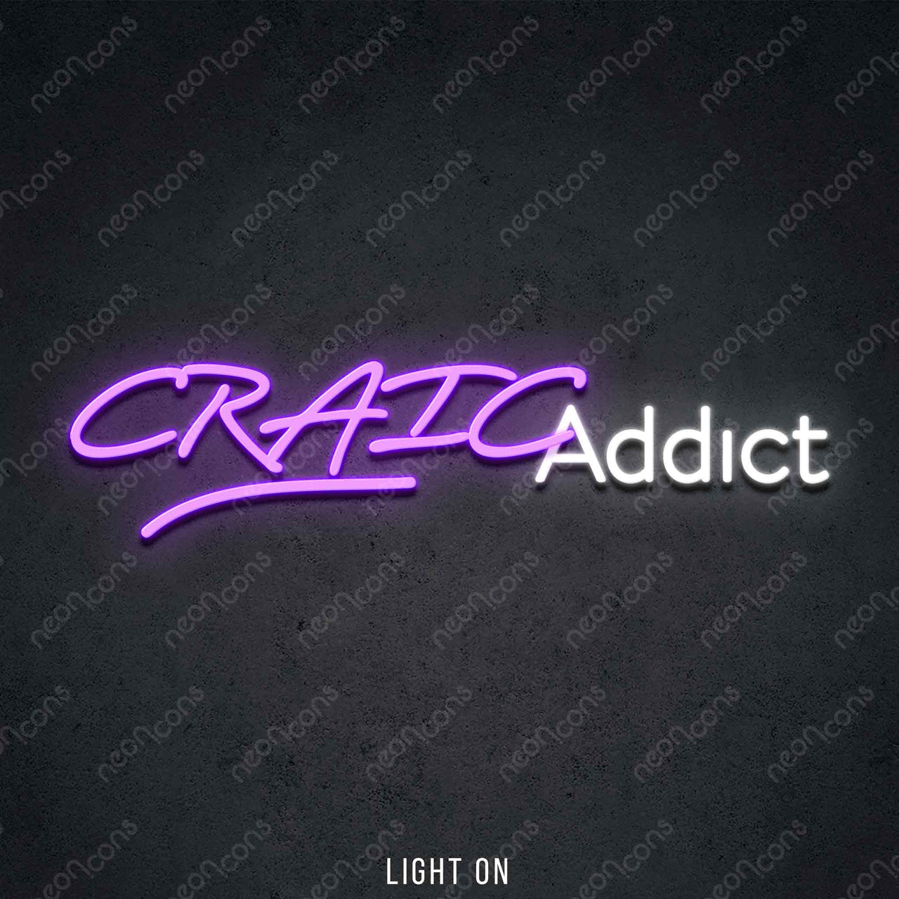"Craic Addict" LED Neon 45cm (1.5ft) / Purple / LED Neon by Neon Icons