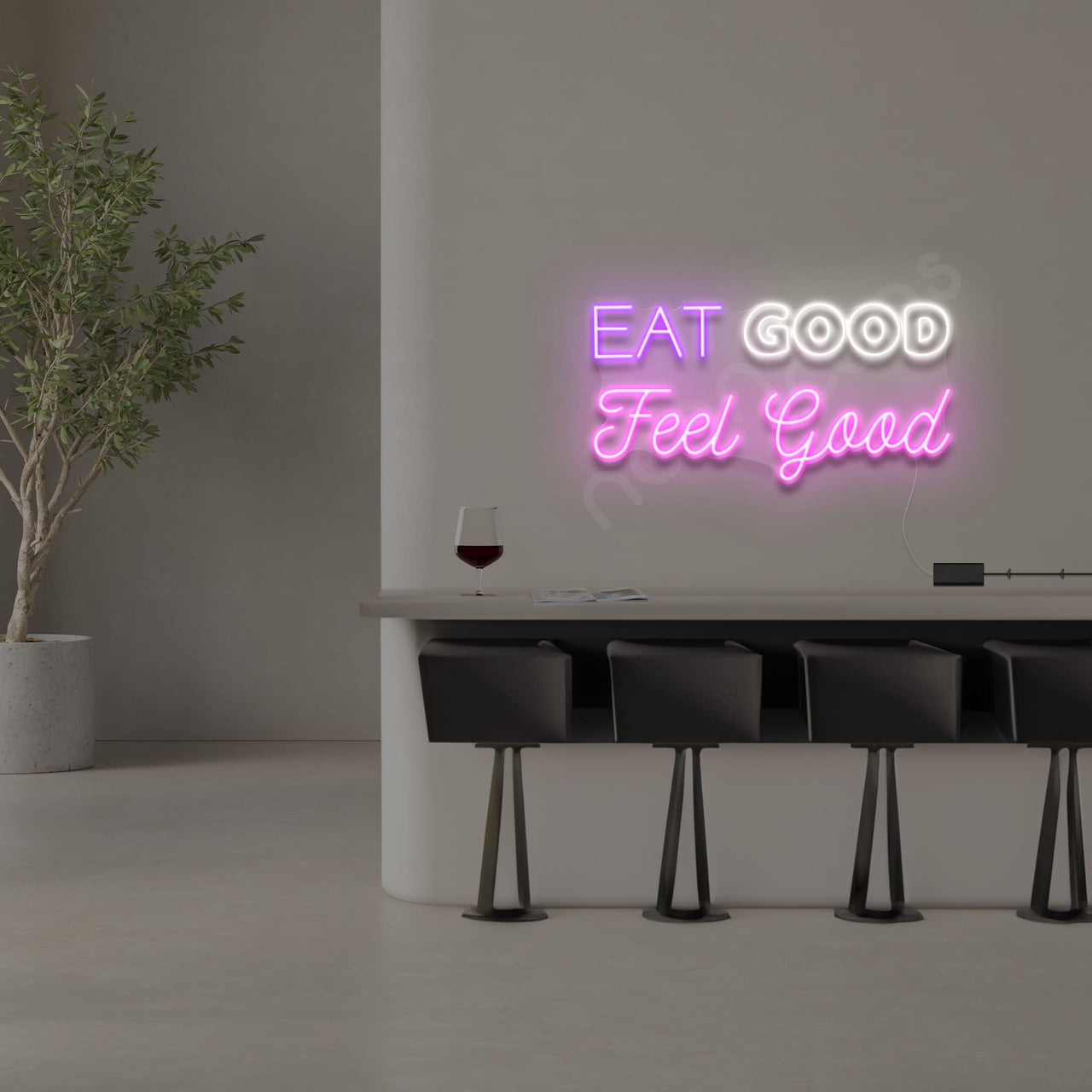 "Eat Good Feel Good" Neon Sign by Neon Icons