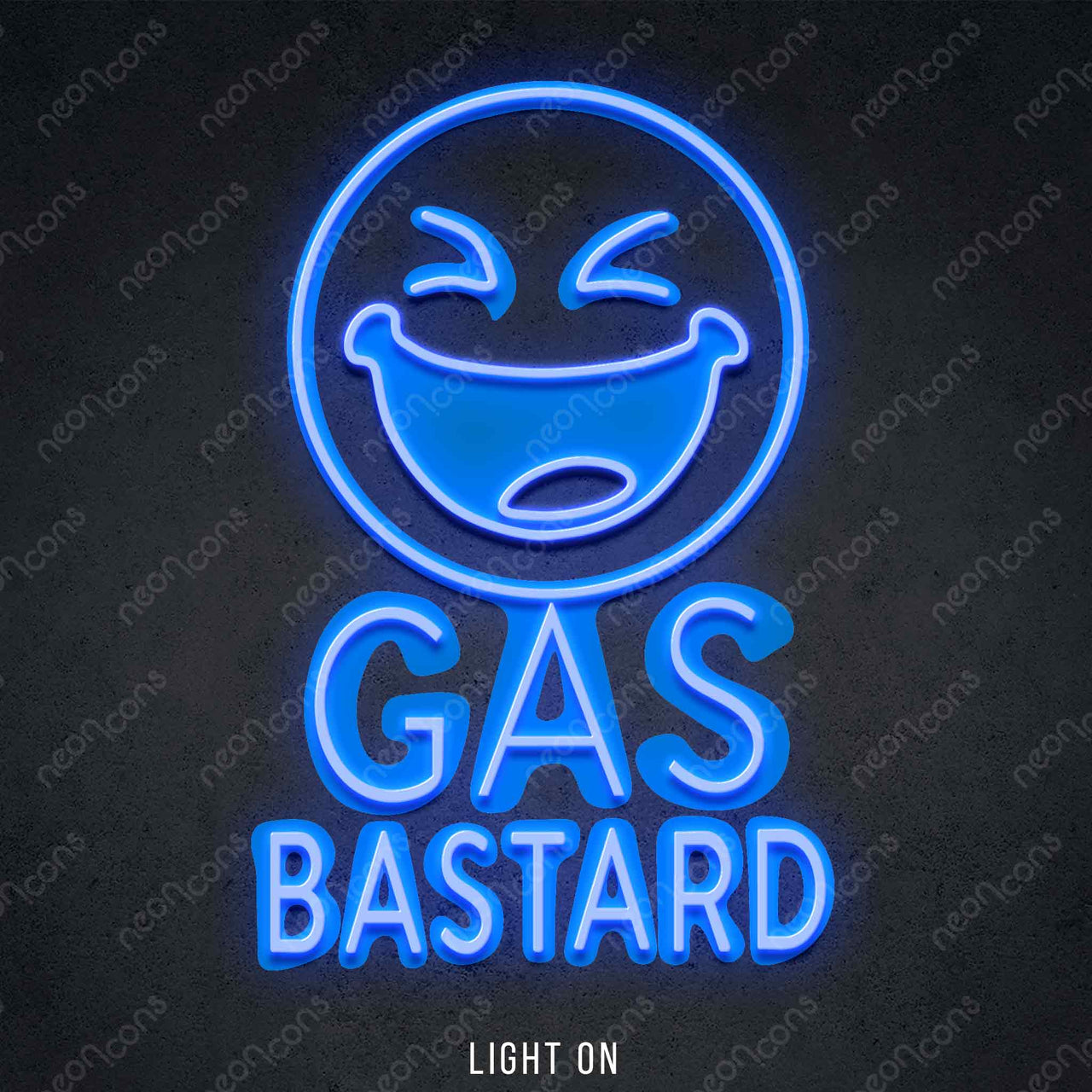 "Gas Bastard" LED Neon x Print 45cm (1.5ft) / Blue / LED Neon by Neon Icons