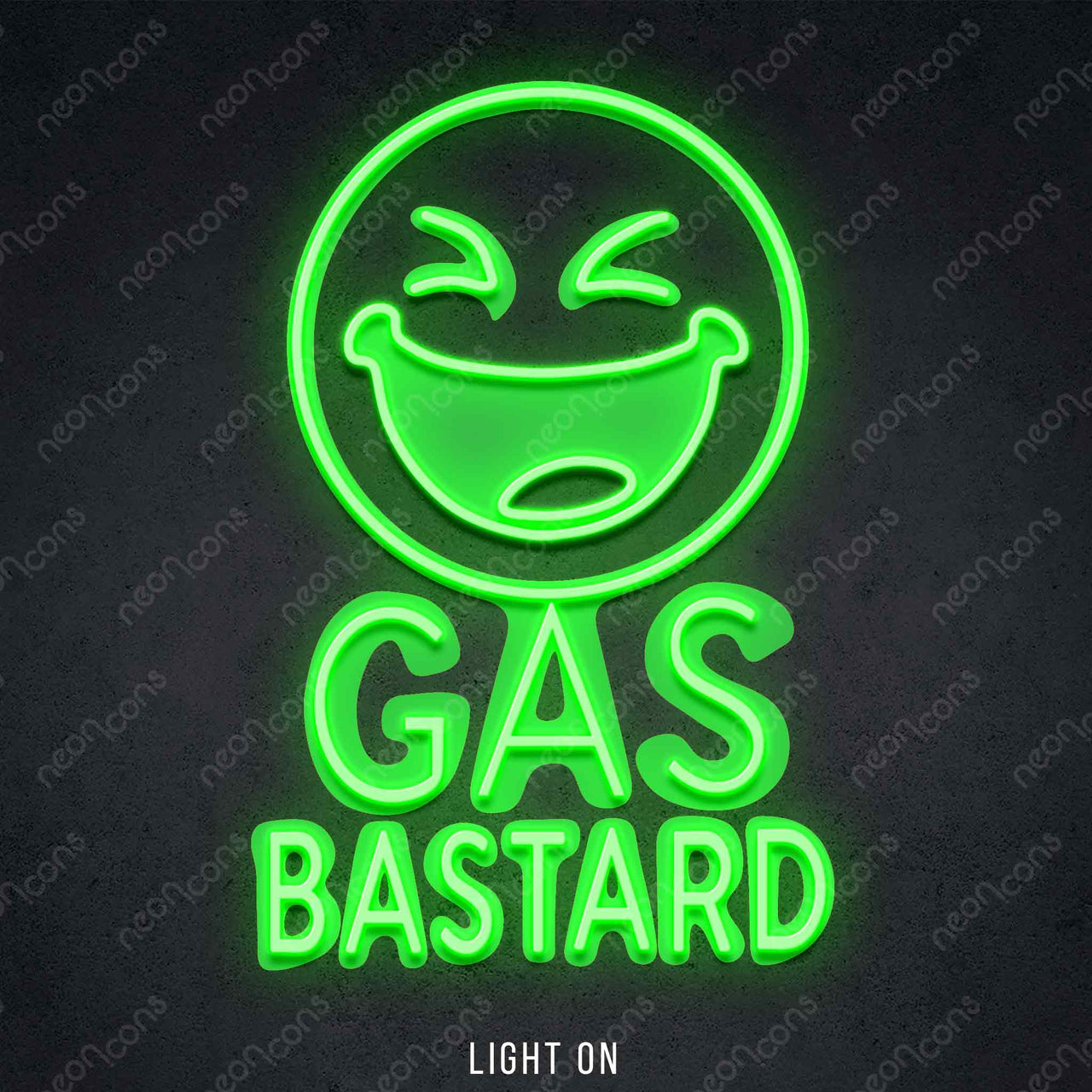 "Gas Bastard" LED Neon x Print 45cm (1.5ft) / Green / LED Neon by Neon Icons