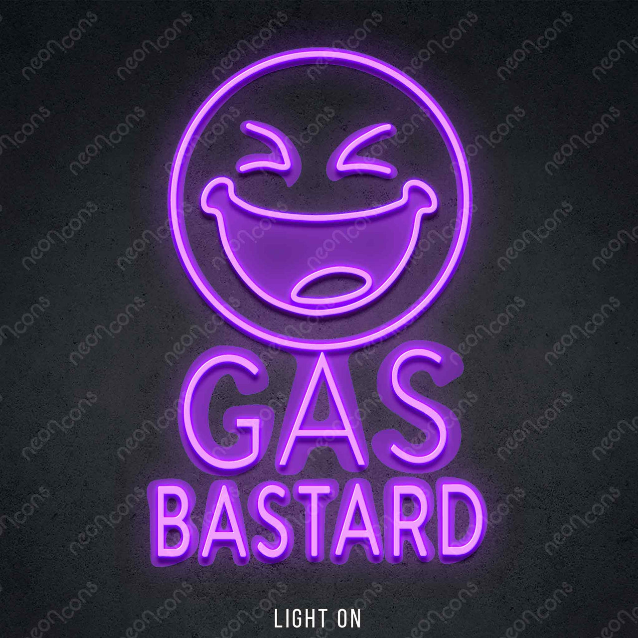 "Gas Bastard" LED Neon x Print 45cm (1.5ft) / Purple / LED Neon by Neon Icons