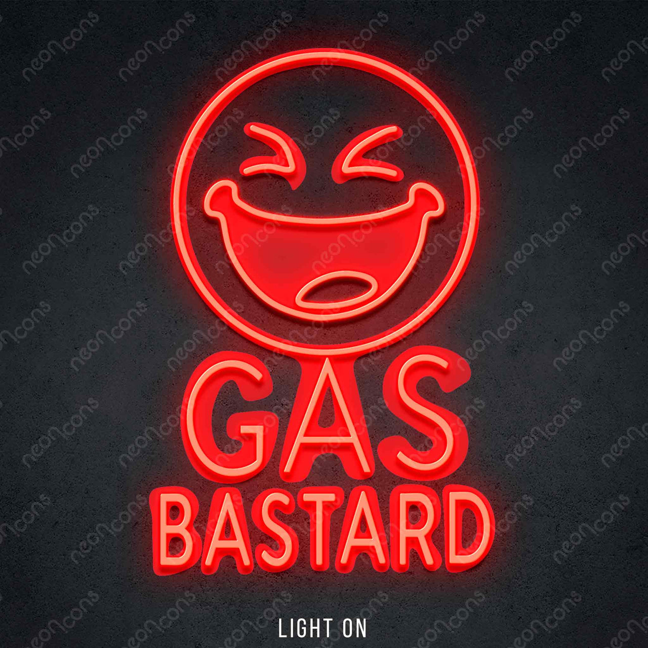 "Gas Bastard" LED Neon x Print 45cm (1.5ft) / Red / LED Neon by Neon Icons