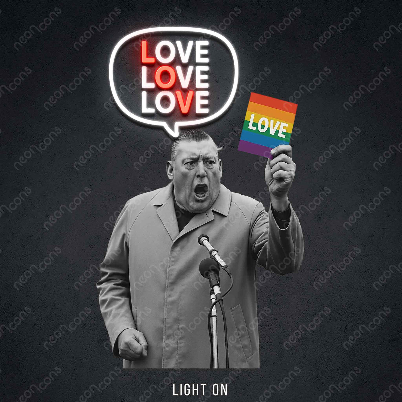 "Love Love Love" LED Neon x Print by Neon Icons