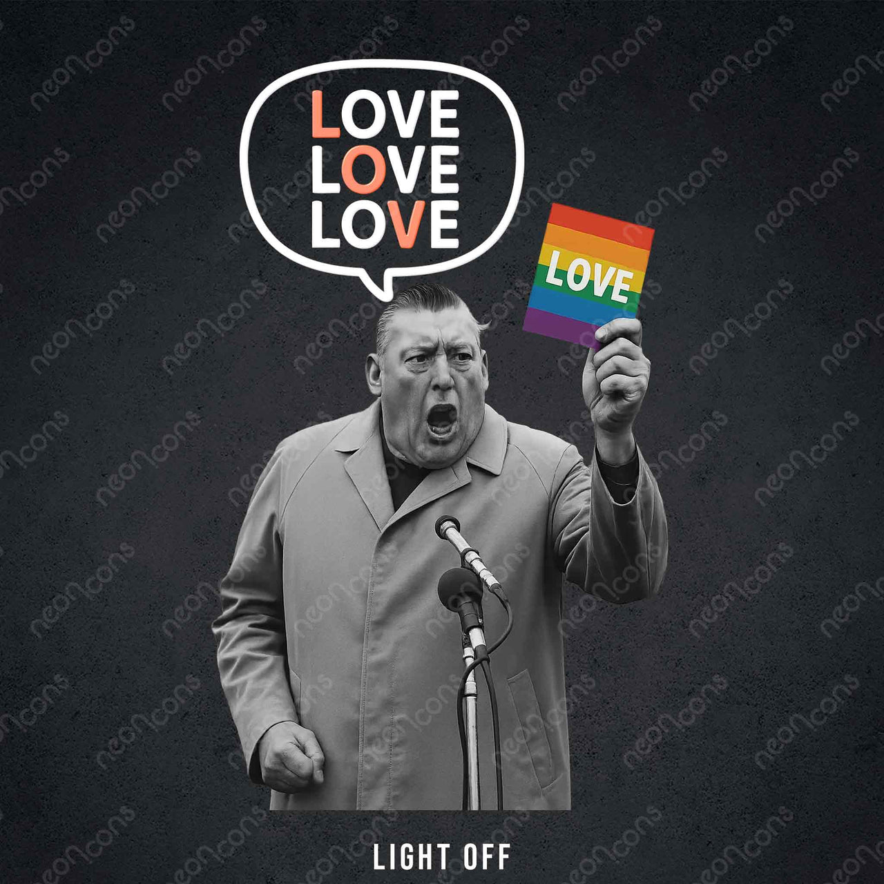 "Love Love Love" LED Neon x Print by Neon Icons