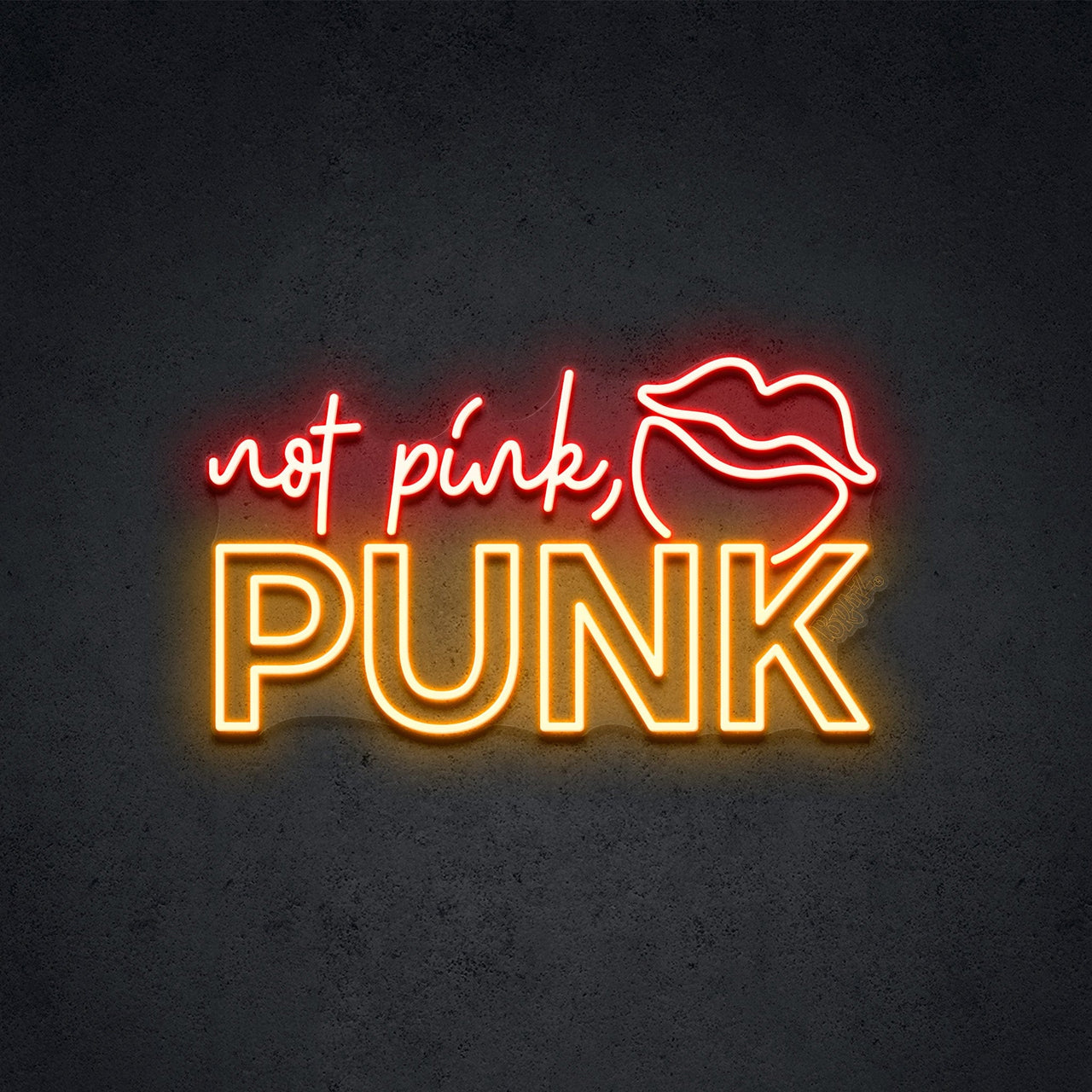 "Not Pink, Punk by Bratz" LED Neon 60cm (2ft) / Red and Orange / LED Neon by Bratz