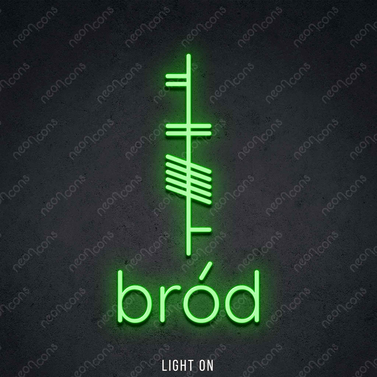 "Ogham - Brod - Pride" LED Neon 60cm (2ft) / Green by Neon Icons