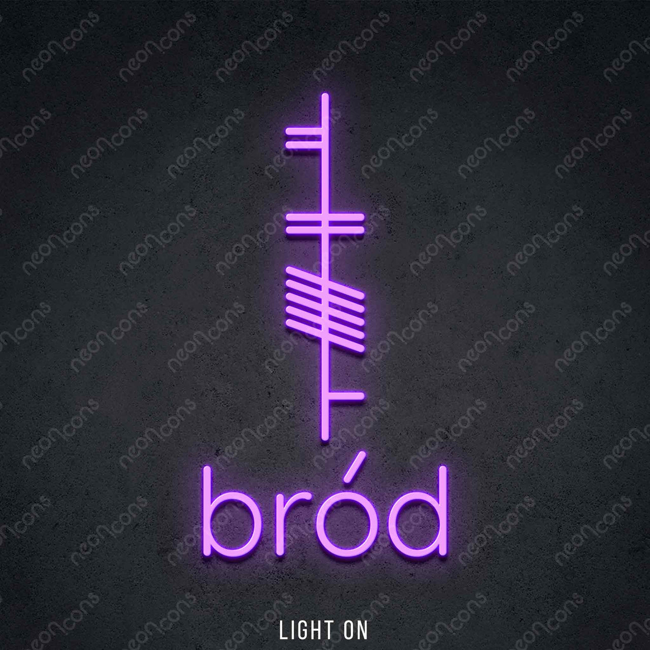 "Ogham - Brod - Pride" LED Neon 60cm (2ft) / Purple by Neon Icons