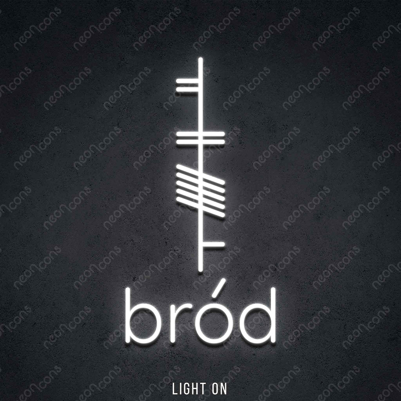 "Ogham - Brod - Pride" LED Neon 60cm (2ft) / White by Neon Icons