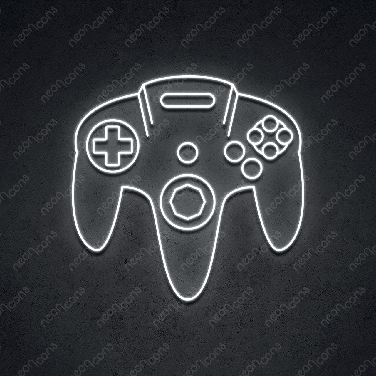 "Retro Controller" Neon Sign 2ft x 2ft / White / LED Neon by Neon Icons