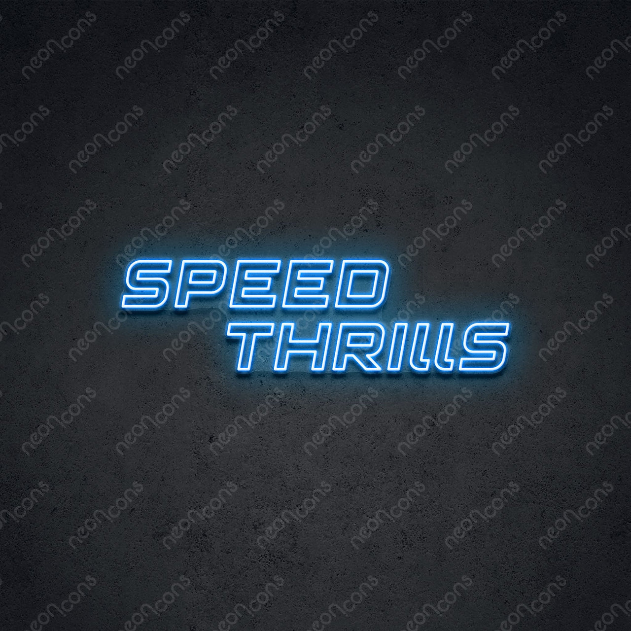 "Speed Thrills" LED Neon 90cm (3ft) / Ice Blue / LED Neon by Neon Icons