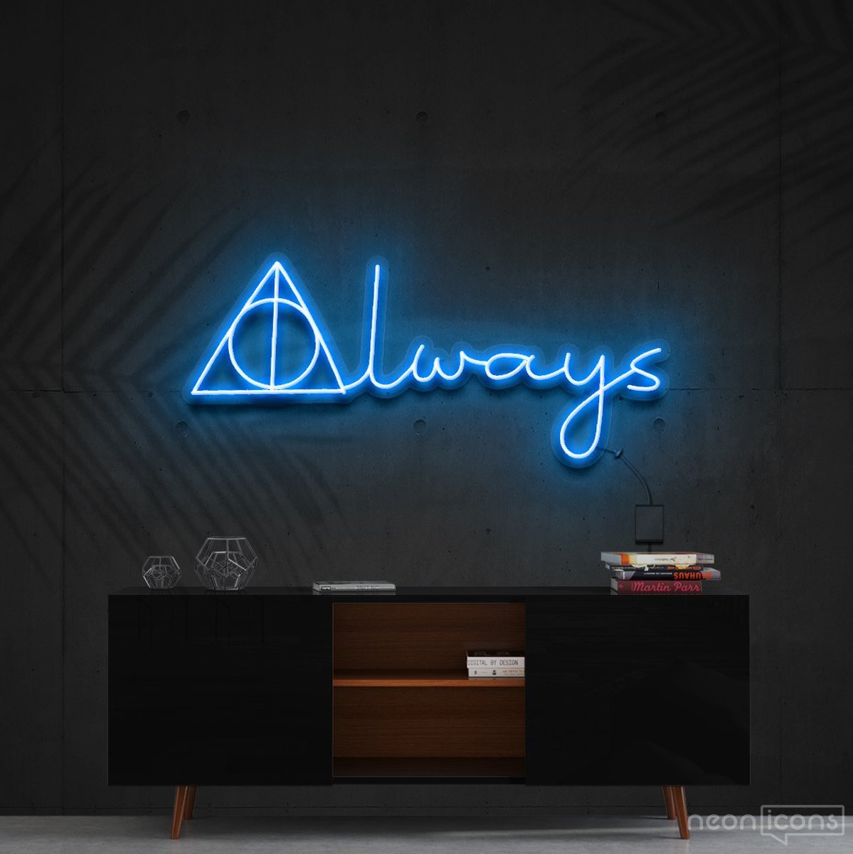 "After All This Time? Always." Neon Sign 60cm (2ft) / Ice Blue / Cut to Shape by Neon Icons
