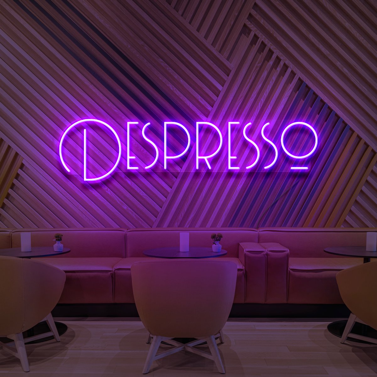 "Despresso" Neon Sign for Cafés 60cm (2ft) / Purple / LED Neon by Neon Icons