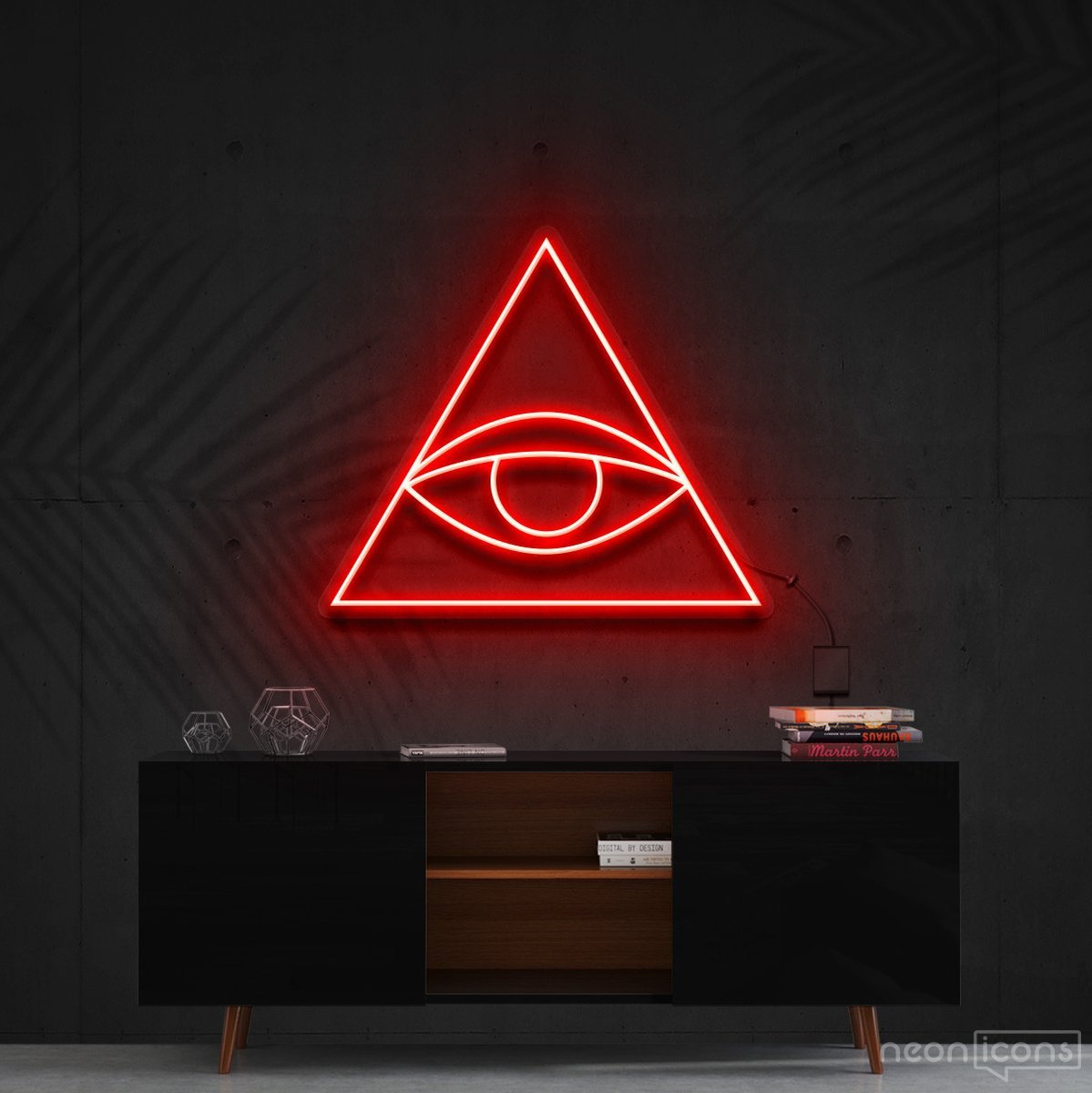 "Evil Eye" Neon Sign 60cm (2ft) / Red / Cut to Shape by Neon Icons